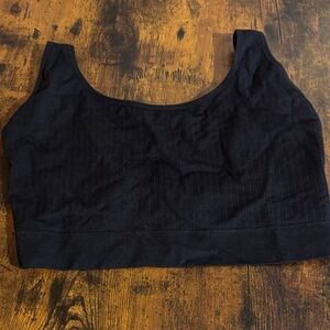 Auden Black Ribbed Sports Bra